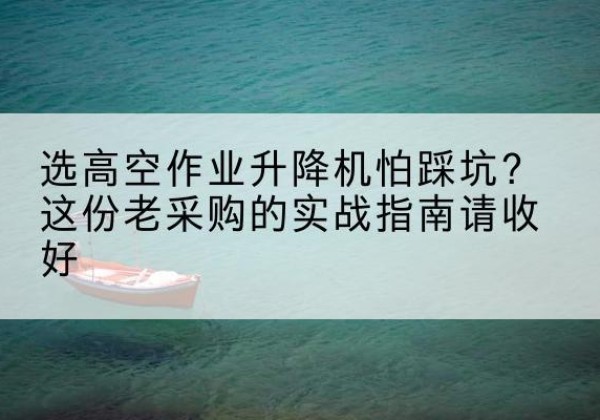 黑水高空作业升降机厂家推荐-选高空作业升降机怕踩坑？这份老采购的实战指南请收好